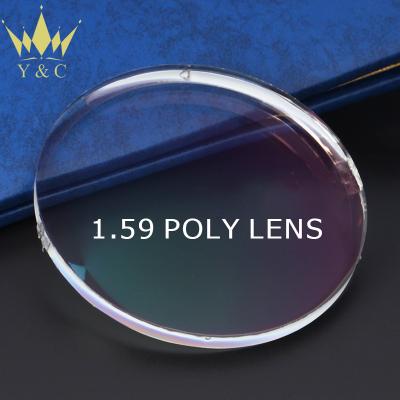 China Danyang Factory Low Price 1.591 Single Vision PC Monocle Lens Eyewear Lentes Samples Optical Polycarbonate Lenses for sale