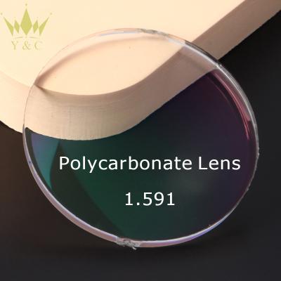 China Wholesale 1.59 Polycarbonate Safety Lens Single Vision PC Blue Cut Optical Spectacle Lenses for sale