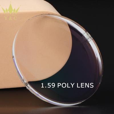 China Hot Selling Single Vision Low Price Polycarbonate UV420 Blue 1.59 Cut HMC Optical Lens Manufacturer for sale