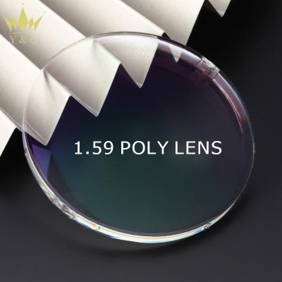 China Single Vision 1.591 HMC AR Kids Optical Lenses 1.59 PC Polycarbonate Coating Single Vision Optical Lentes for sale