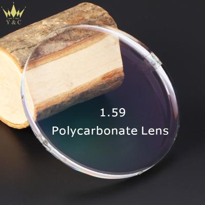 China Single Vision AR 1.59 Good Quality PC Eye Glass Polycarbonate Coating Poly Optical Glass For Glass for sale