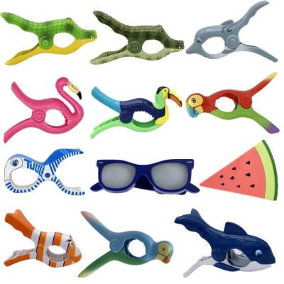 China Non-Toxic Chip Clips Towel Clips Towel Clips Patio Pool Accessories Towel Pin Beach Towel Holders Unicorn Plastic for sale