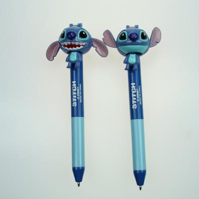 China BSCI 2021 Non-Toxic Toys Stitch Cartoon Brush Pen Cartoon Character Blue Stitch Large Retractable Pen for sale