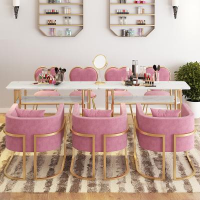 China Modern Nordic influencer marble nail shop decoration table for double person for sale