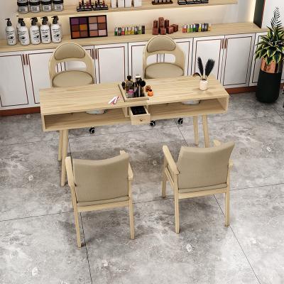 China Modern Hot Sale Wooden Warm Set Equipment Use Professional Chair Beauty Japanese Salon Furniture Manicure Nail Table for sale