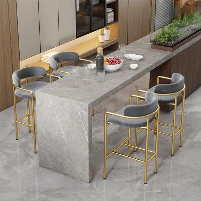 China Modern Commercial Modern Luxury Golden Stainless Steel Restaurant Velvet Bar Stool Furniture for sale