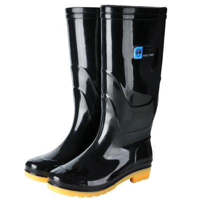 China Good Quality Black Shoes for Men Glitter Pvc Long Rubber Designer Waterproof Rain Boots for sale