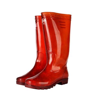 China Pvc Shoe for Men Design Your Own Long Cheap Red without lining transparent Waterproof Rain Boots for sale