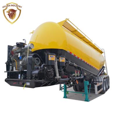 China Heavy Duty Bulk Cement Tank Trailer Truck Trailer 3axle 50ton V Type Ash Cement Bulker Silo Tanker for sale