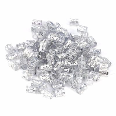 China anelpara 30 Pcs Aluminum Metal Base Dreadlocks / Mixed Hex Dreadlock Beads Adjustable Hair Braids Slap Hole Micro Clip 8MM Ring Beads for sale