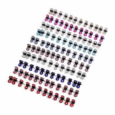 China Iron Hot Sale12 PC Crystal Flower Mini Hair Claw Pin Hair Accessories Plum Child Barrette Clip Hair Clip Catch Student H for sale