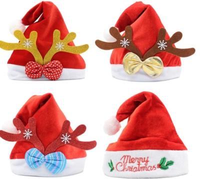 China Christmas Decoration 2021 Style New Cute Red Santa Christmas Hat Party Decoration For Kids Adult for sale