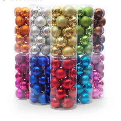 China Best Quality 4/5/6/8cm Fashionable Christmas Tree Ornaments Hanging Electroplating Balls For Festival Decor for sale