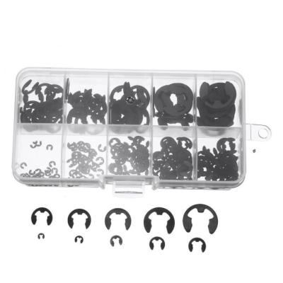 China 120pcs E-Clips E Type Snap Lock Washer 1.5-10mm Seal Retaining Washer Steel Spring E-Clips Steel Retaining Washer for sale