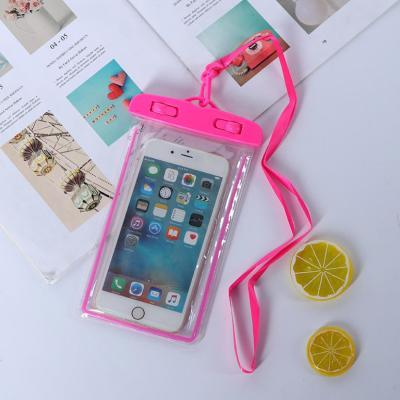 China OEM Clear PVC Anti-fall Waterproof Phone Protector Dry Bag Ocean Package Bag For Mobile Phone for sale