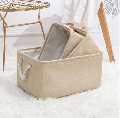 China Folding Hot-selling Popular Collapsible Debris Home Storage Box Cotton Canvas Storage for sale