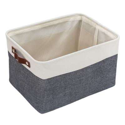 China Home Viable High Quality Collapsible Canvas Fabric Foldable Clothes Storage Basket for sale