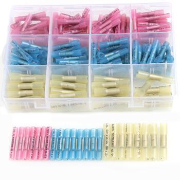 China 200 PCS Copper Electrical Connectors Kit Insulation Butt Wire Terminal Waterproof Crimp Heat Shrink Butt Wire Terminal for sale