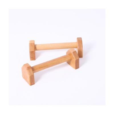 China Exercise Muscle Push Up Training Stand Foldable Lift Up Wooden Rack With Resistance Bands for sale