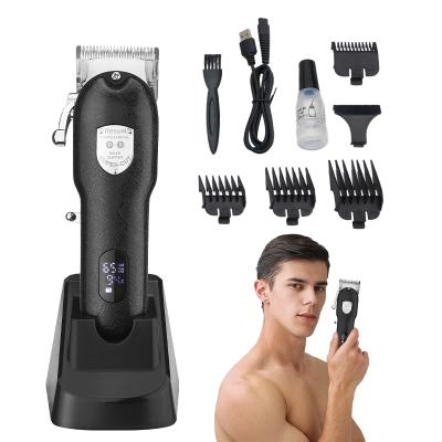 China Fast cutting/no hair clogging IN CURRENT electric hair trimmer clipper for men rechargeable cordless with charging dock hair cutting kits for sale