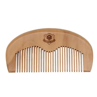 China Naturally Eco-Friendly IN STOCK Customized Hot Selling Logo Beard Comb Hair Comb Wood Comb For Men for sale