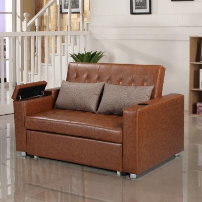 China Adjustable (Other) pull out sofa bed leather with storage function teacup for sale