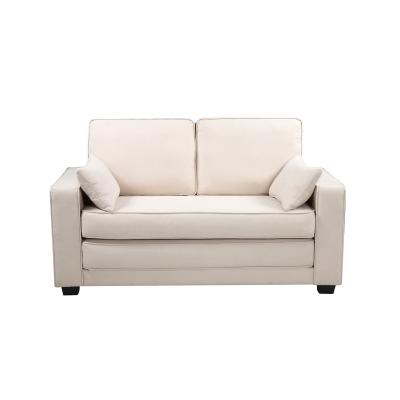 China Other Latest 2 Seat Folding Sofa With Bed Function Loveseat Beige Sofa With For Living Room for sale