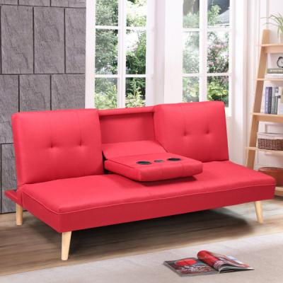 China (Other) 3seater adjustable canvas fabric sofa bed with USB charging modern style for living room bed sleeper for sale