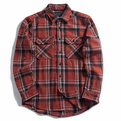 China Green White Black Current Men's Plaid Flannel Shirt Suppliers Anti-pilling Heavy Fashion Thick Oversized Cotton Wholesale for sale