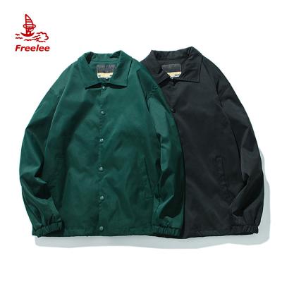 China OEM Breathable Polyester Simple Black Coach Jacket Custom For Men for sale