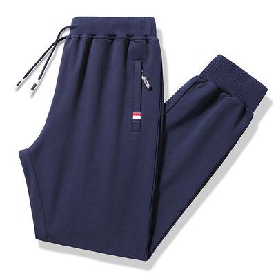 China 95% Cotton Breathable Navy Spring Plain Black Gray Sports Jogging Sweatpants Fleece Joggers Pants Track Pants For Men for sale