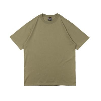 China Anti-Shrink 100% Cotton Oversized Mens T Shirt Solid Color Short Sleeve Vintage T Shirt Men Heavy Cotton Plain Blank for sale