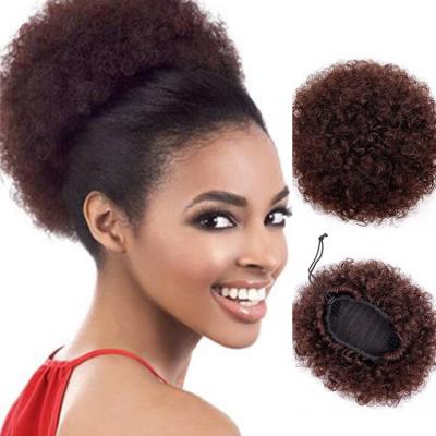 China Afro Hair Bun Bun Customized Best Selling Aftermarket Brown Afro Curly Bun Curly Short Curly Hair Extensions Best Selling Extensions For Black Women for sale