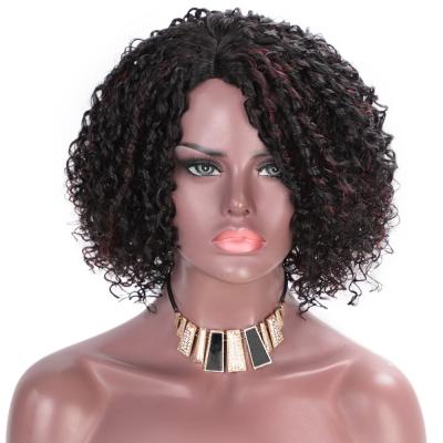 China Libertine Curl Highlight Bob Cut Fiber Cheap Gluless Vigorous Short Mixed Black Bug Heat Resistant Synthetic Wig Best Sellers for sale