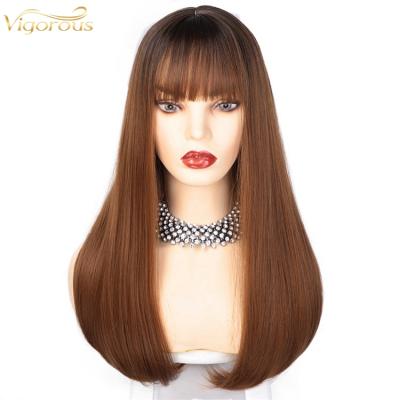 China Qingdao Factory Wholesale Silky Straight Fiber Hair Heat Resistant Wigs Long For Women High Quality Synthetic Lace Hair Wigs for sale