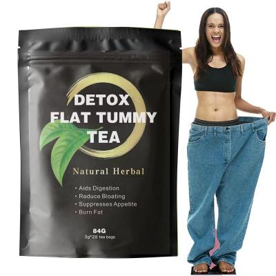 China Private Label Decaf Natural Flat Belly Tea Cleanse Fat Burn Lose Weight Product Slimming Organic Herbs Bloat Detox Tea for sale