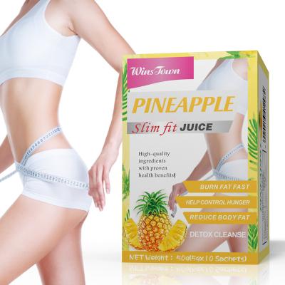 China Natural Custom Instant Slim Fruit Juice Powder Diet Herbs Supplements Belly Detox Weight Loss Flat Pineapple Juice for sale