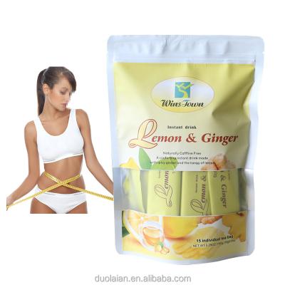 China Custom Herbal Ginger Tea in Lemon Bags OEM Factory Supply Instant Ginger Tea Weight Loss Whitening Freckle Detox Tea Solid Drinks for sale