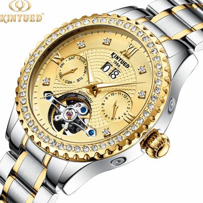 China KINYUED Luxury Brand Watches Chronograph Men Sports Stainless Steel Waterproof Mechanical Watch for sale