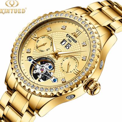 China KINYUED Luxury Watch Brands Custom Water Resistant 3ATM Stainless Steel Men Watch for sale