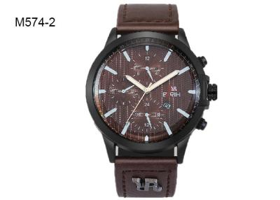 China Business Men's Quartz Watch Analog Chronograph Date Leather Band Dress Watch M574 for sale