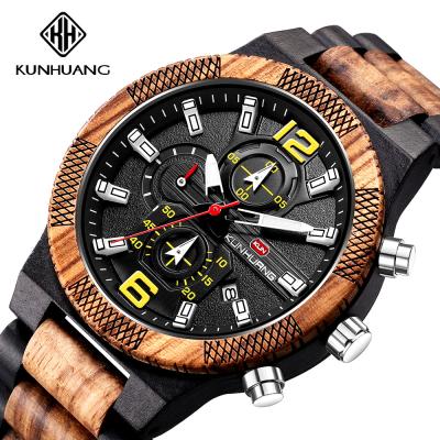 China Man Black Dial Wooden Quartz Watch Business Wristwatch Water Proof 1019-3 for sale