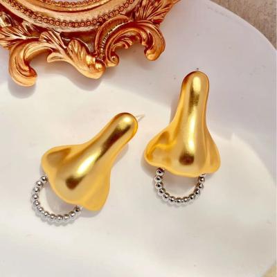 China Environmental Friendly Fashionable 18K facial features nose earrings stainless steel earrings for women for sale