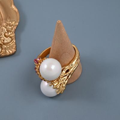 China Environmental Friendly Fashionable and minimalist Instagram style ring Italian made heavy duty pearl ring for sale