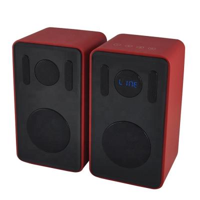 China Living Room High Performance Wireless Desktop 2.0 Bookshelf Speaker Computer Multimedia Bluetooth Active Wood Speaker for sale