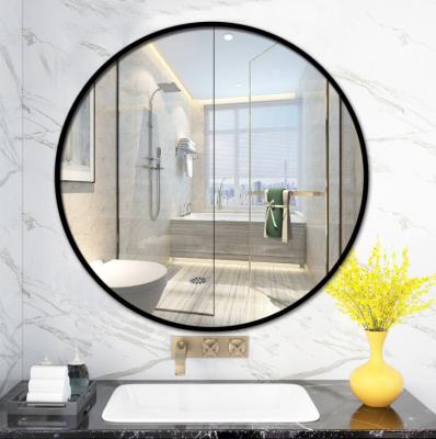 China Contemporary Minimalist Design Luxury Wall Mounted Decorative Gold Round Aluminum Alloy Frame Silver Wall Mirror Large For Living Room for sale