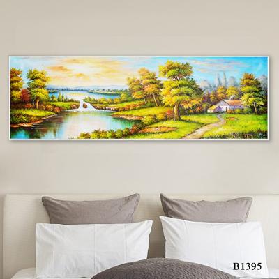 China Eco-friendly Cartoon Color Landscape House Oil Painting Abstract Watercolor Porcelain Painting for sale