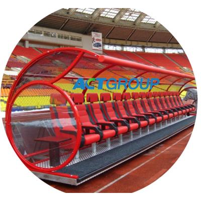 China Steel Portable Team Shelter Outdoor Soccer Shelter Dugout For Player for sale