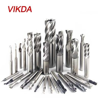 China CNC Milling Machining Vikda Single Or Multi Flute M42 Hss Co Customize End Mill Milling Cutters Manufacturer For Aluminum And Carbon Steel CNC Te koop