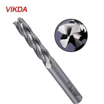 Cina Vikda CNC Long Life HSS Co 4-6 Flute Milling Rough Helical Milling Cutter For Deburring And Opening Milling Rough Set Tooth in vendita